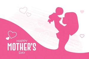 content les mères journée illustration avec maman et enfant aimer, content les mères journée salutation carte modèle vecteur