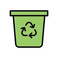 éco recycler poubelle pouvez poubelle des ordures environnement icône contour remplir vecteur