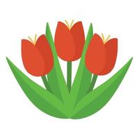 illustration de rouge tulipes. vecteur dessin animé rouge tulipes sans pour autant Contexte.