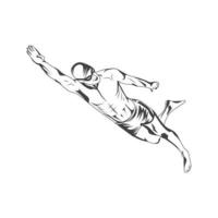illustration vectorielle de nageur rétro vecteur