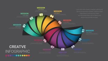 infographie conception modèle avec Nombres 11 option pour présentation infographie, chronologie infographies, pas ou processus. vecteur