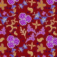 indonésien batik décoratif floral sans couture modèle, mode Contexte. teinture appliqué à entier chiffon, ou tissu fabriqué en utilisant cette technique originaire de Indonésie. vecteur