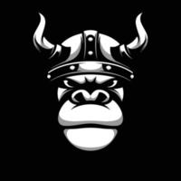 gorille noir et blanc mascotte conception vecteur