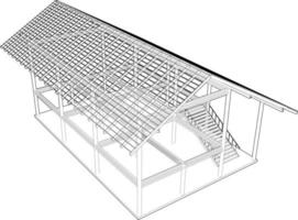 3d illustration de bâtiment structure vecteur