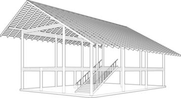 3d illustration de bâtiment structure vecteur