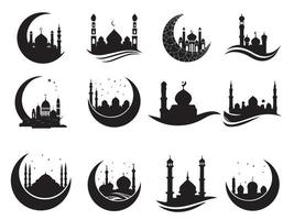 mosquée silhouette conception gratuit vecteur