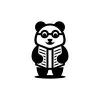 animal Panda intelligent en train de lire livre Créatif logo vecteur