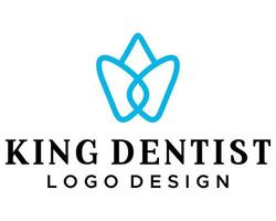 géométrique Roi couronne et dentiste icône logo conception. vecteur