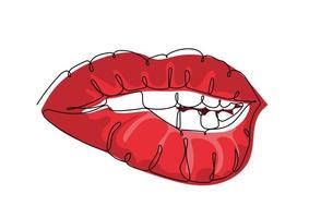 sexy femme rouge lèvres vecteur