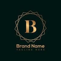luxe lettre b or reine conception logo. élégant or logo conception consept pour boutique, restaurant, mariage service, Hôtel ou affaires identité. vecteur