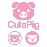 mignonne kawaii tête porc mascotte dessin animé logo conception icône illustration personnage vecteur art. pour chaque Catégorie de entreprise, entreprise, marque comme animal de compagnie boutique, produit, étiqueter, équipe, badge, étiquette