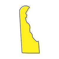 Facile contour carte de Delaware est une Etat de uni États. style vecteur