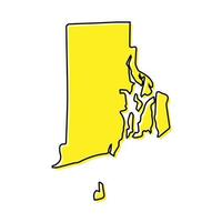 Facile contour carte de rhode île est une Etat de uni États. vecteur