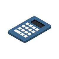 calculatrice isométrique sur fond blanc vecteur