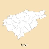 haute qualité carte de el tarf est une Province de Algérie vecteur