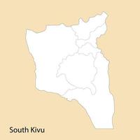 haute qualité carte de Sud kivu est une Région de dr Congo vecteur