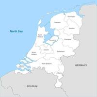 politique carte de Pays-Bas avec les frontières avec les frontières de Région vecteur