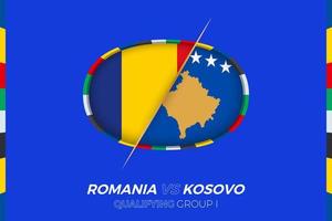 Roumanie contre kosovo icône pour européen Football tournoi qualification, groupe je. vecteur