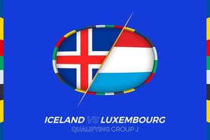 Islande contre Luxembourg icône pour européen Football tournoi qualification, groupe J. vecteur