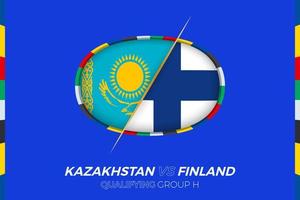 kazakhstan contre Finlande icône pour européen Football tournoi qualification, groupe h. vecteur