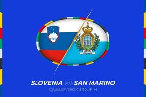 slovénie contre san marino icône pour européen Football tournoi qualification, groupe h. vecteur