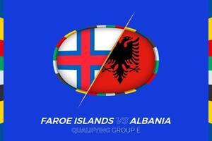 Féroé îles contre Albanie icône pour européen Football tournoi qualification, groupe e. vecteur