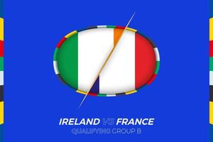 république de Irlande contre France icône pour européen Football tournoi qualification, groupe b. vecteur