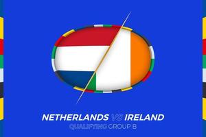 Pays-Bas contre république de Irlande icône pour européen Football tournoi qualification, groupe b. vecteur