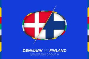 Danemark contre Finlande icône pour européen Football tournoi qualification, groupe h. vecteur