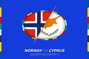Norvège contre Chypre icône pour européen Football tournoi qualification, groupe un. vecteur