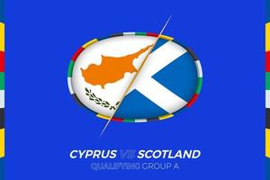 Chypre contre Écosse icône pour européen Football tournoi qualification, groupe un. vecteur