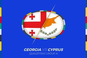 Géorgie contre Chypre icône pour européen Football tournoi qualification, groupe un. vecteur
