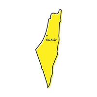 Facile contour carte de Israël avec Capitale emplacement vecteur