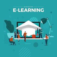 éducation en ligne e-learning vecteur