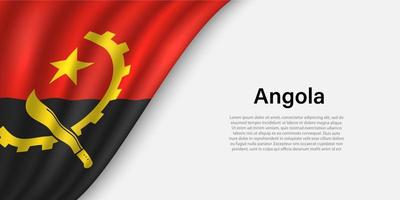 vague drapeau de angola sur blanc Contexte. vecteur