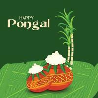 illustration vectorielle d & # 39; un fond pour joyeux pongal fête des récoltes de vacances du tamil nadu en inde du sud. vecteur