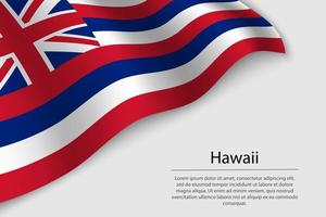 vague drapeau de Hawaii est une Etat de uni États. vecteur
