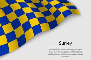 vague drapeau de surrey est une comté de Angleterre. bannière ou ruban vecteur