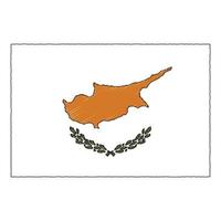 main tiré esquisser drapeau de Chypre. griffonnage style icône vecteur