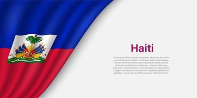 vague drapeau de Haïti sur blanc Contexte. vecteur
