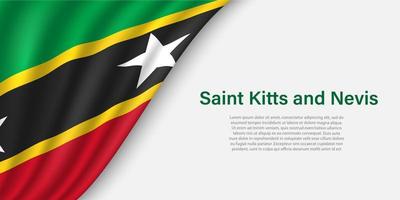 vague drapeau de Saint kitts et nevis sur blanc Contexte. vecteur