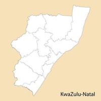 haute qualité carte de kwazulu-natal est une Région de Sud Afrique vecteur