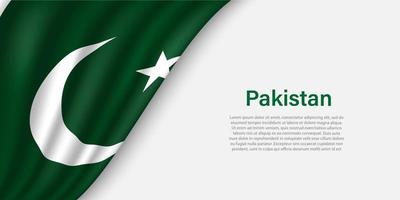 vague drapeau de Pakistan sur blanc Contexte. vecteur