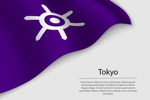 vague drapeau de tokyo est une Région de Japon vecteur
