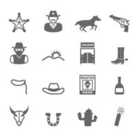 icônes vectorielles de cow-boy vecteur