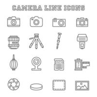 icônes de ligne de caméra vecteur