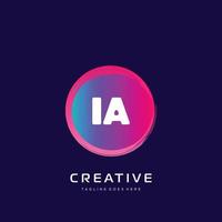 ia initiale logo avec coloré modèle vecteur. vecteur