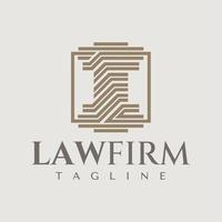 ligne pilier loi logo conception vecteur. luxe légal avocat logo l'image de marque modèle. vecteur