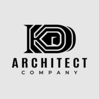 moderne initiale k ré kd logo conception modèle. minimaliste noir kd lettre logo. vecteur