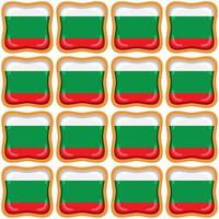 modèle biscuit avec drapeau pays Bulgarie dans savoureux biscuit vecteur